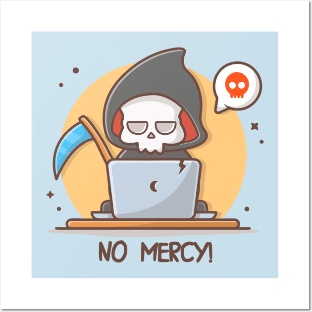 No Mercy Skull Wall Art by PutOnAHappyFace